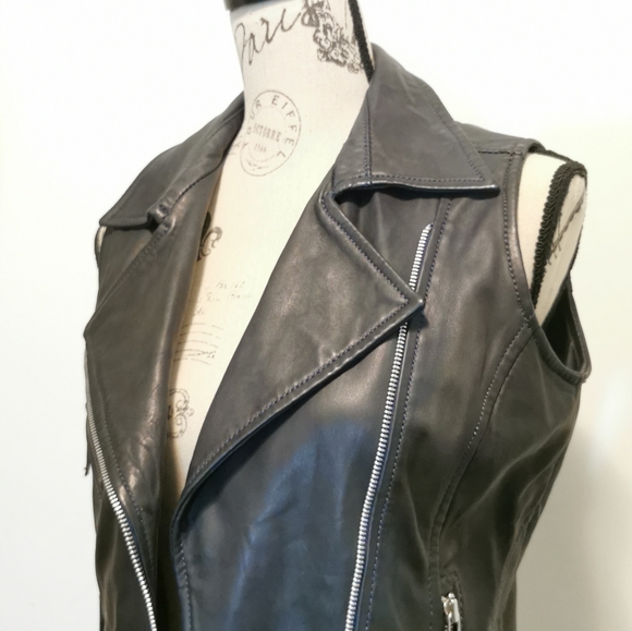 Bod & Christensen genuine leather vest - blue black - Picture 6 of 10